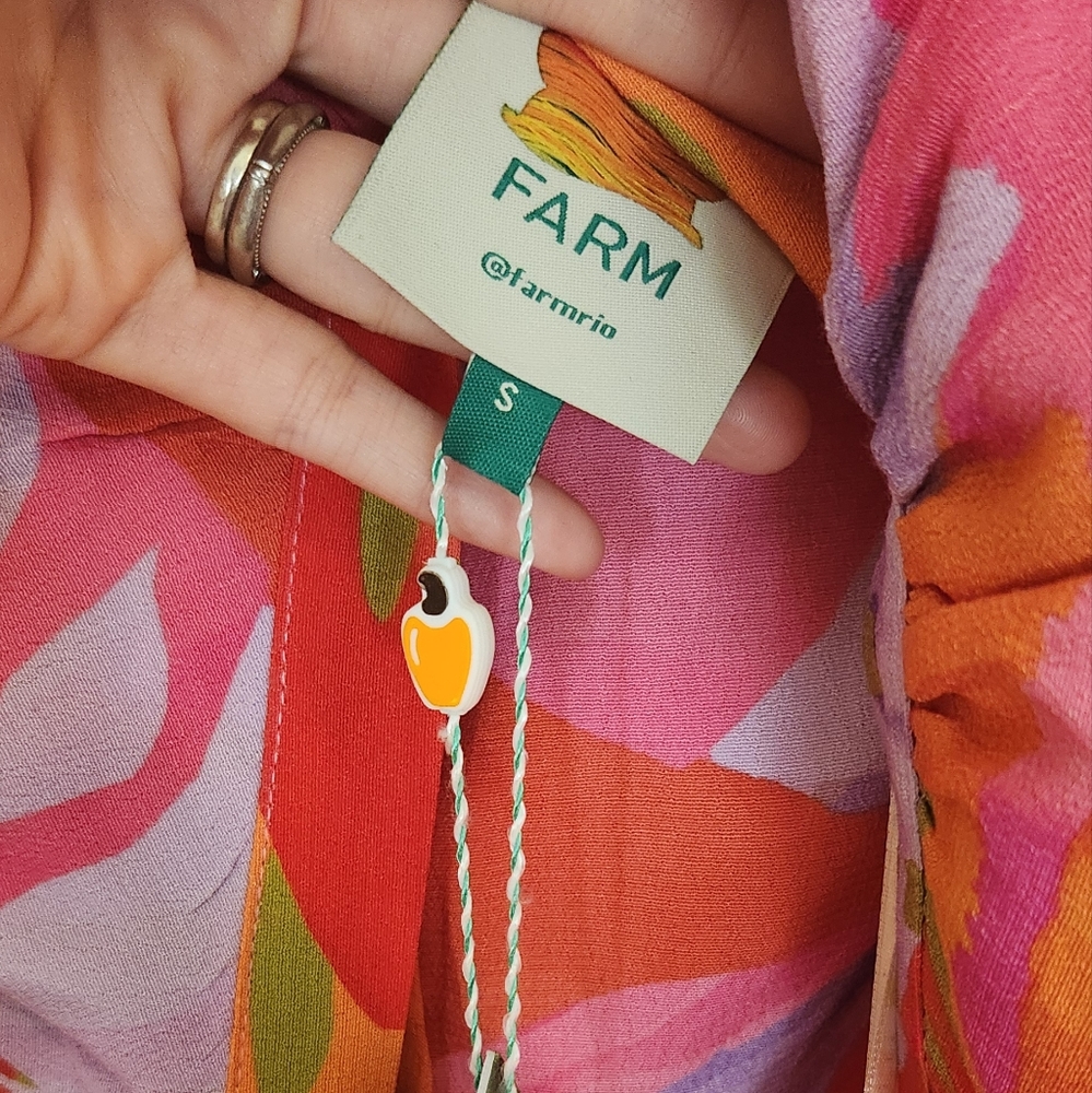 Farm Rio Colorful Leaves Midi Dress - Picture 13 of 14